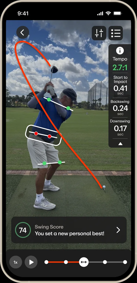 PG1 SwingScan analysis on a phone